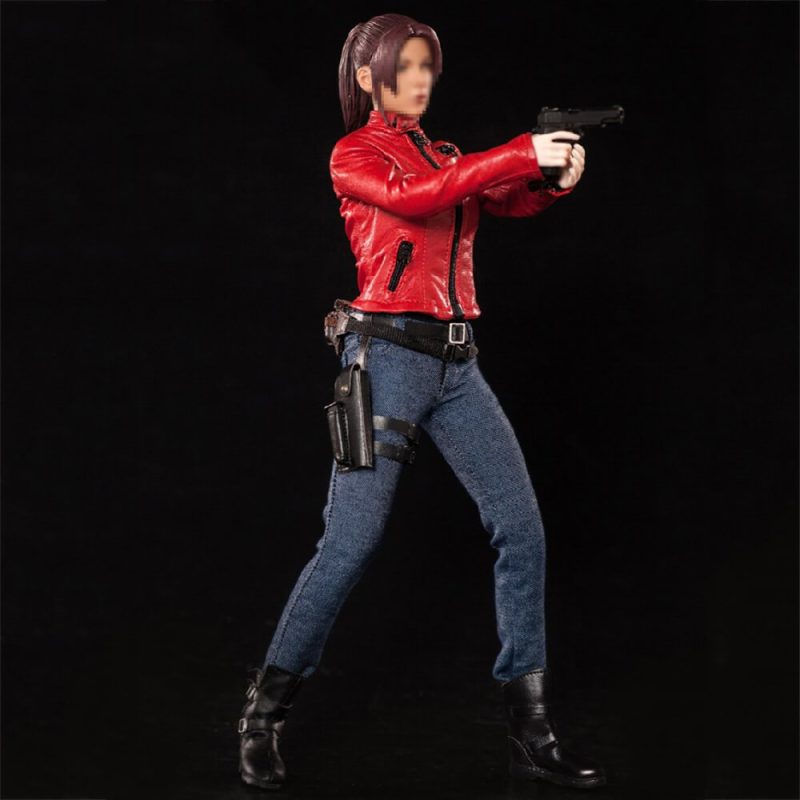 1:6 Scale Red Biker Combat Female Set