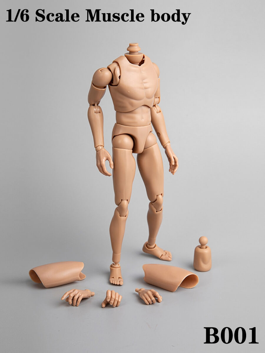 1/6 Ombros largos masculinos Corpo Muscular