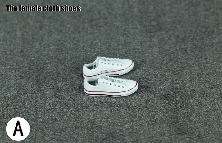 1/6th Scale Female Canvas Shoes white