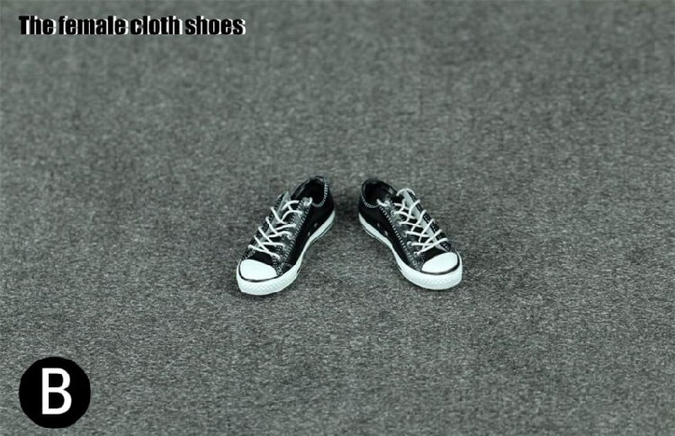 1:6 Scale Female Canvas Shoes Black