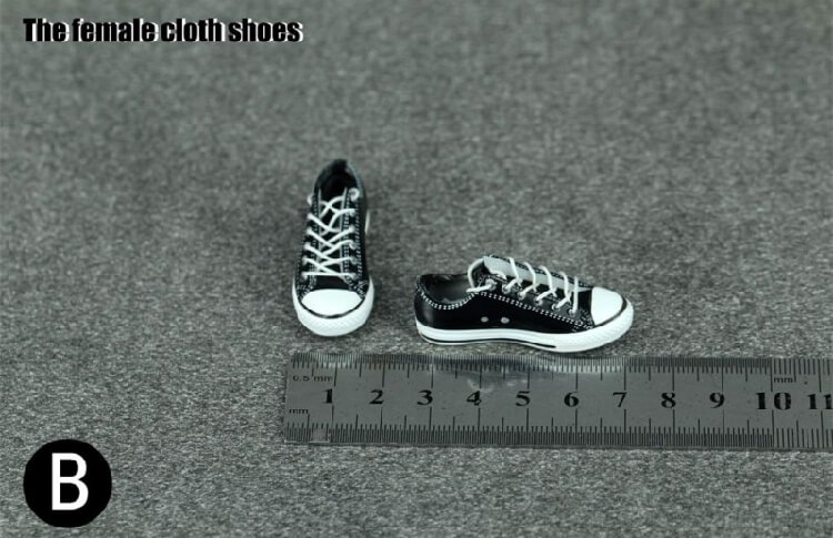 1:6th Scale Female Canvas Shoes Black