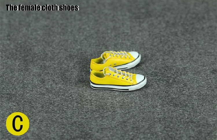 1:6 Scale Female Canvas Shoes Yellow