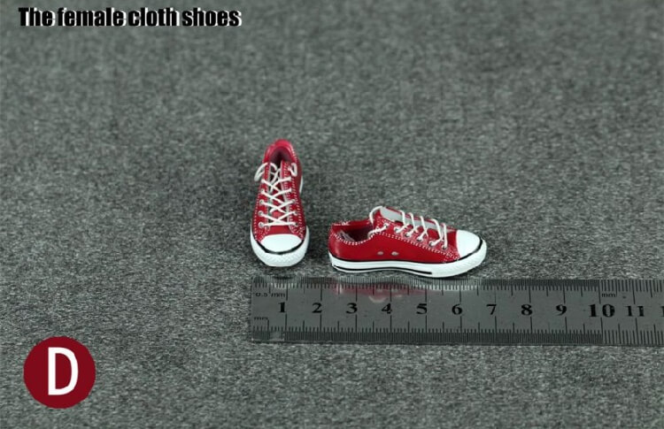 1:6th Scale Female Canvas Shoes Red