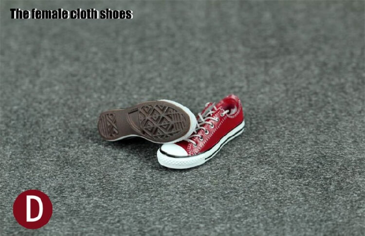 1/6 Scale Female Canvas Shoes Red