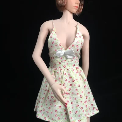 1/6 Scale BJD Female Floral Slip Mini Dress_4