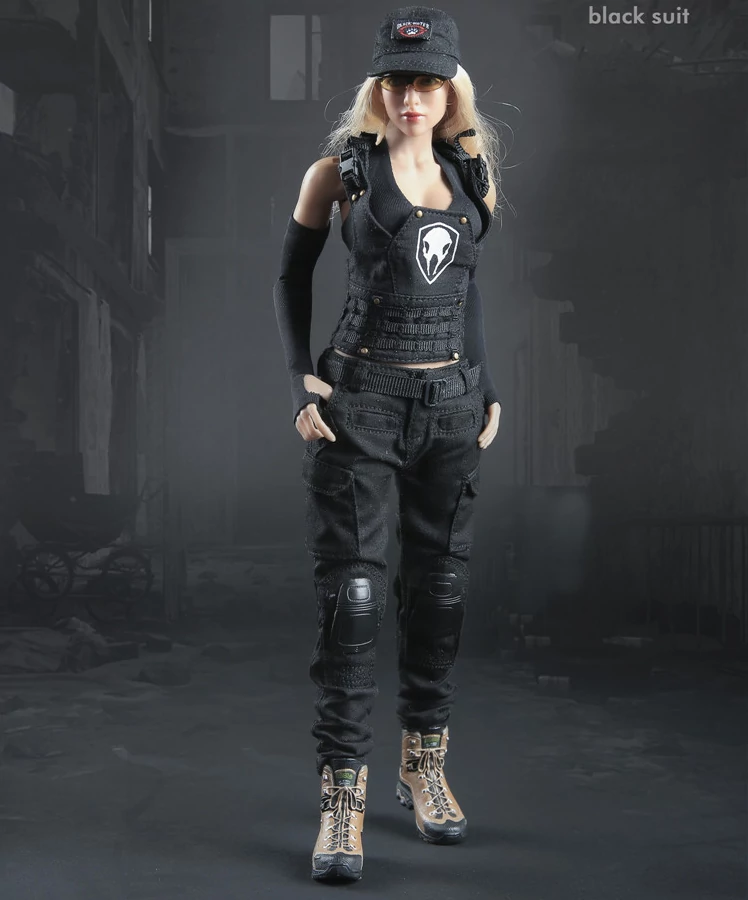1:6 Scale Tactical Female Shooter Set Black