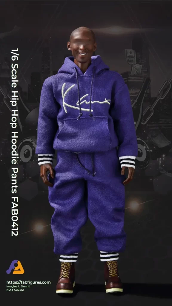 Calças com capuz de Hip Hop à escala 1/6 para o rapper Tupac Shakur